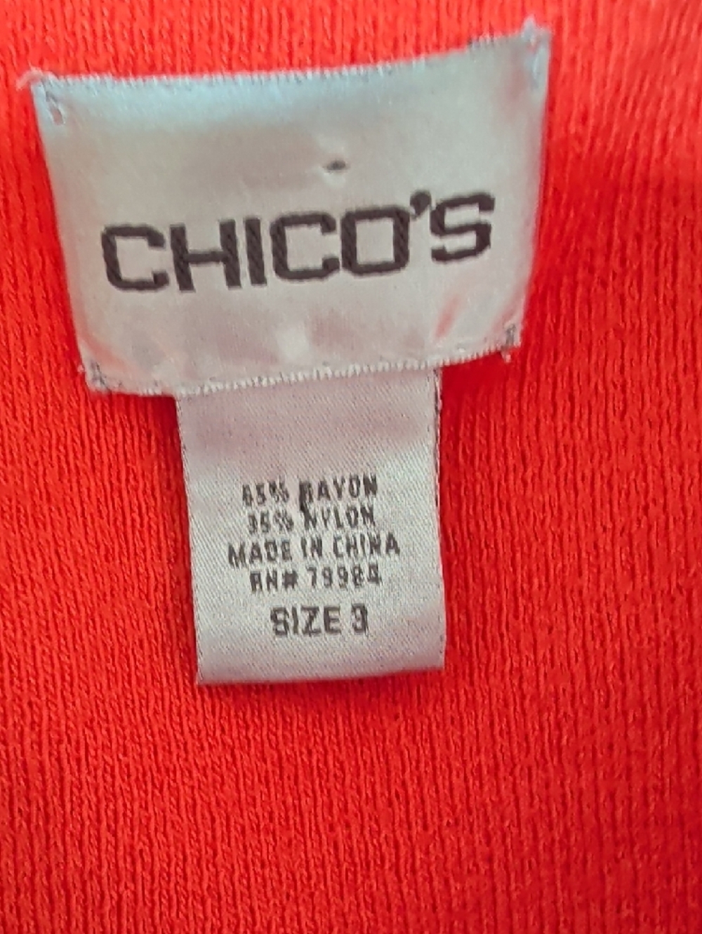 Chico's Bright Red V-Neck Ribbed Tank - Picture 2 of 3